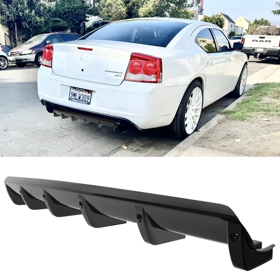 Alerón difusor parachoques trasero coche Dodge Charger 2006-2010 6 aleta de tiburón Foto 1 de 4