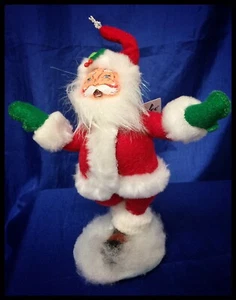 ANNALEE Christmas  Snowflake Skating Santa Felt Doll 6" Retired New - Picture 1 of 2