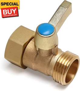 Brass Garden Hose Shut Off Valve Full Flow, Heavy Duty No Restricted-Flow Water - Picture 1 of 7