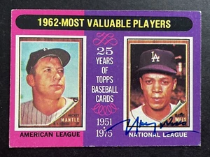 MAURY WILLS ~ 1975 Topps '62 MVP Signed Autograph w/ MICKEY MANTLE (d. 2022) - Picture 1 of 4