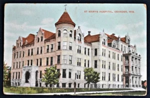 St. Mary's Hospital Oshkosh Wisconsin WI Postcard PC Circa 1909 - Picture 1 of 1