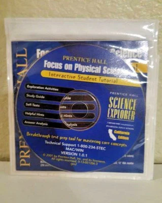Prentice Hall PHYSICAL Science 8th GRADE 8 CD-ROM TESTS With ANSWERS Homeschool - Image 1 of 3
