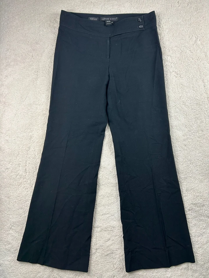 Pantalones de vestir rectos elásticos para mujer FABRIZIO GIANNI negros corporativos góticos Foto 1 de 4