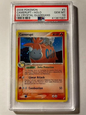 2006 Pokemon - PSA 10 GEM MINT Camerupt Holo - EX Crystal Guardians #3/100 - Image 1 of 2