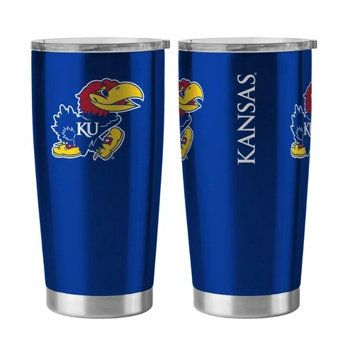 Kansas Jayhawks 20oz Ultra Travel Tumbler [NEW] NCAA Cup Mug Coffee Steel Cover