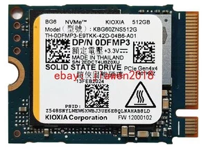 KIOXIA BG6 512GB GEN4 x4 NVMe PCIe M2 2230 SSD KBG60ZNS512G DELL 0DFMP3  - Picture 1 of 2