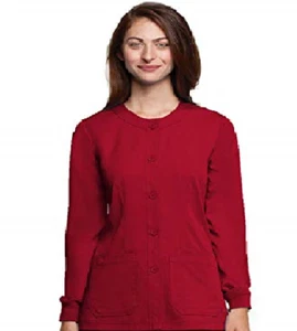 NrG by Barco Women's 3 Pocket Round Neck Button Front Scrub Jacket Size 4XL - Picture 1 of 1