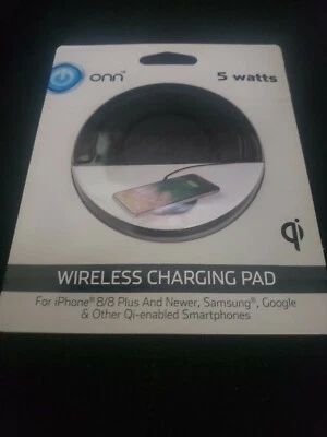 New! ONN Wireless Smartphone Charging Pad 5 Watt Charger iPhone 8 Samsung Google - Image 1 of 2