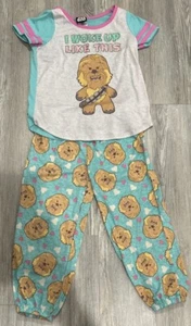 Star Wars Girls Pajamas 2 Piece Set “I Woke Up Like This’ Size XS Chewbacca - Picture 1 of 6