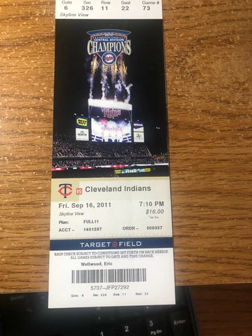 Jim Thome Minnesota Twins Hall of Fame  603 Home Run ticket stub   White sox Cover