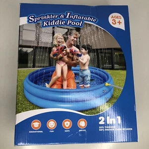 New Inflatable Kiddie Pool with Sprinkler Swimming Ball Pool 60”X 60”X 10” - Picture 1 of 5