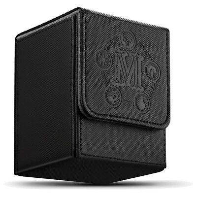 Card Deck Box für MTG YuGiOh Sammelkarten Kunstleder Schwarz über 100 Karten - Bild 1 von 2