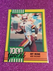 1990 Art Monk Washington Redskins Topps Regular 1000 Yard Club Card #16 - Foto 1 di 2