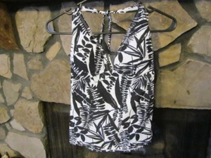 Women's Swimsuit Tankini Top Size S  Black White Cute Old Navy Brand - Picture 1 of 6