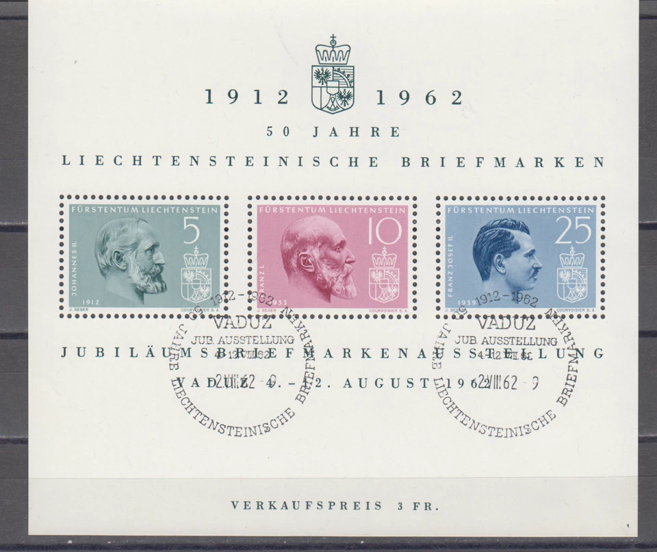 LIECHTENSTEIN  : 1962 - CTO  S/S  - SCOTT # 369 - Image 1 of 1