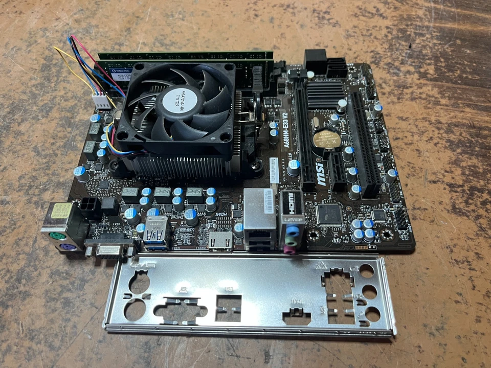 MSI A68HM-E33 V2 MOBO COMBO AMD A6-7400 CPU WITH RADEON HD GRAPHICS 8GB RAM - Image 1 of 2