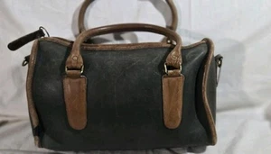Vintage Coach Madison Spectator Satchel Bag Green Tan Leather Missing Strap - Picture 1 of 13