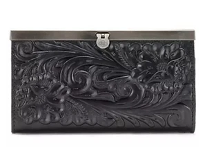 Neue Patricia Nash Geldbörse aus Leder mit Verzierungen schwarz cauchy - Bild 1 von 3