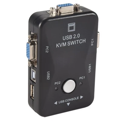 USB KVM Schalter Switcher 2 Port VGA SVGA  Box USB 2.0 Maus Tastatur 1920X13471 - Bild 1 von 4