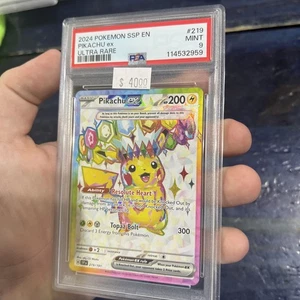 Pikachu ex 219/191 Sv08 Surging Sparks Ultra Rare PSA 9 - Picture 1 of 4