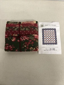 FAB 5 Quilt Kit Laura’s Quilt Lakeside 5 Yards Of Fabric + Pattern Stars&Stripes - Picture 1 of 4