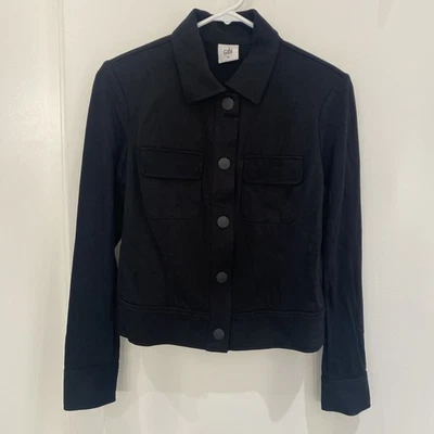 EUC CAbi Ava Ponte Knit Jacket Long Sleeve Collared Style #3174 XS Black - Image 1 of 4