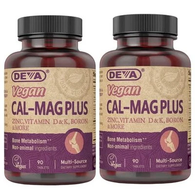 DEVA Vegano Calcio Magnesio Suplemento Plus, Zinc, Vitamina C, Vitamina D, K y Foto 1 de 4