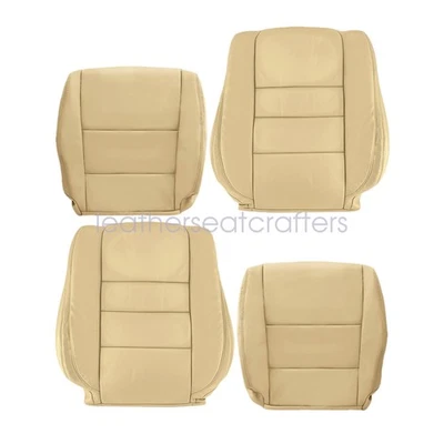 For 08-12 Honda Accord Driver & Passenger Side Bottom Top Leather Seat Cover Tan Foto 1 de 4