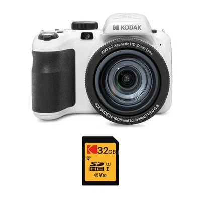 Kodak PIXPRO AZ425 Astro Zoom 20MP Camera 42x Zoom 32GB SD (White) - Image 1 of 4