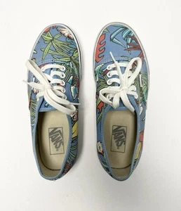 Vans Authentic Lace Up Men’s 7 Women’s 8.5 Blue Tropical Print Van Doren Edition - Picture 1 of 11