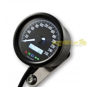 Contachilometri elettronico nero Daytona Velona 2 Ø 60mm con spie 260 Kmh - Foto 1 di 2
