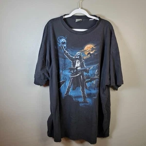 Vintage Liquid Blue T Shirt 5XL Skeleton Graveyard Haloween Moon RARE - Picture 1 of 9