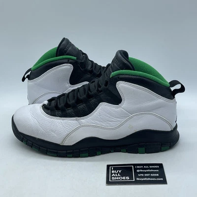 Talla 10.5 - Air Jordan 10 Retro 2019 Seattle cuero negro blanco (310805-137) Foto 1 de 4