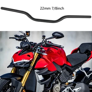 For Ducati Streetfighter Motorcycle 7/8"22mm Tracker Drag Bars Handlebars Black - Bild 1 von 11