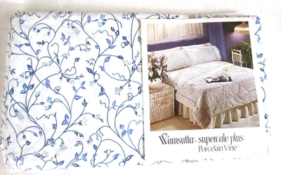 Wamsutta Cotton Blend Supercale Plus Porcelain Vine 200 TC Double Flat Sheet - Image 1 of 4