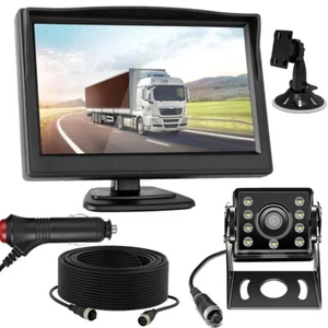 4Pin 5" Rear View Monitor IR Parking Reverse Camera Kit Truck Caravan Motorhome - Picture 1 of 24