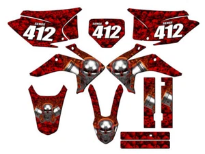 2015-2020 CRF 150 F FLAMING GEARHEAD Red Senge Graphics Kit Compatible with H... - Picture 1 of 10