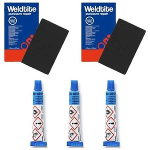 WELDTITE BICYCLE TYRE PUNCTURE REPAIR KIT BUTYL RUBBER PATCH STRIP AND GLUE - Picture 1 of 16