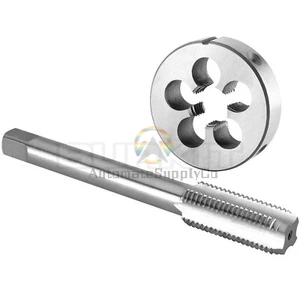 7/16"-18 UNS Gewindebohrer und Schneideisen Set Rechtshand, 7/16 x 18 UNS Gewindebohrer und Rundschneideisen - Bild 1 von 10
