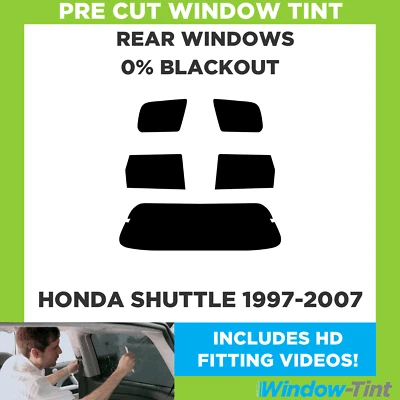 For Honda Shuttle 1997-2007 Pre Cut Window Tint Rear 0% Blackout Film - Image 1 of 4