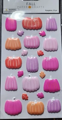 Shades Of Pink Puffy Pumpkin Stickers - Embellishments Fall Paper Crafts  - Image 1 of 2