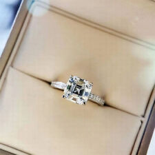2.75Ct Asscher Cut Lab Created Elegant Engagement Wedding Ring In 14K White Gold