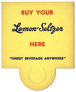 Zitronen-Seltzer Flaschenaufsatz 5 1/2" x 6 3/4" "Feinstes Getränk überall" - Bild 1 von 2