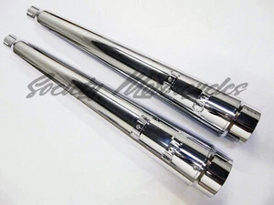 Touring Pipes Harley Davidson Megaphone Slip-On Mufflers Exhaust Dresser Bagger - Picture 1 of 2