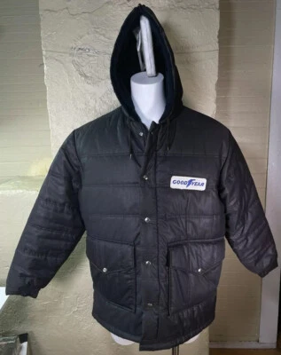 Chaqueta acolchada con capucha aislada Goodyear de colección rara de Stuart Wells para hombre talla XL Foto 1 de 4