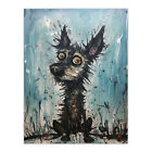 The Curious Black Dog Thick Oil Painting By Tom Jones Wall Art Poster Print