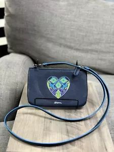 Brighton Sommer Herz Mini Tasche Hipster Umhängetasche blau royal Spitze Sophia - Bild 1 von 9