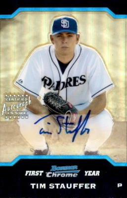 2004 BOWMAN CHROME REFRACTORS #341 TIM STAUFFER AUTO (rf 20058) - Image 1 of 2