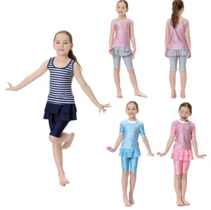 Kids Swimwear Muslim Arab Beachwear Modest Burkini Girls Swimsuit Child Costume - Picture 1 of 18