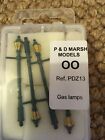 P & D March Models Train Railway Gas Lamps x 4. Painted. OO Gauge 1/76 Scale New